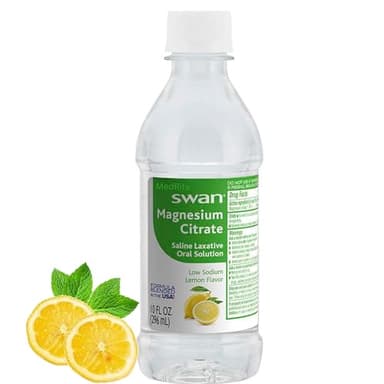 MedRite Magnesium Citrate, Oral Solution, Natural Lemon Flavor - Laxatives for Constipation Fast Acting. Laxatives for Constipation, Stool Softeners, Citrato de Magnesio (1) (10 Fl Oz (Pack of 1)