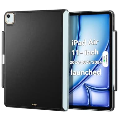 Magic Keyboard Compatible Case for iPad Air 11 inch M4 2026/M3 2025/M2 2024 with Pencil Holder for SmartKeyboard Folio Slim Back Cover,for 10.9" iPad Air 4/5/6th, (Keyboard Not Included), Black
