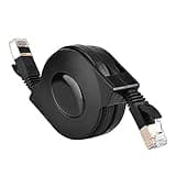 FOSA CAT 7 Ethernet Cable, Retractable CAT7 RJ45 600MHz Patch Shielded LAN Network Cable Flat Ethernet Cord