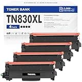 TN830 TN830XL Toner for Brother Printer HL-L2460DW Replacement for Brother MFC-L2820DW DCP-L2640DW HL-L2405W TN830 XL/V/R TN 830 TN-830XL 830 Cartridge HL-L2400D Printer (with Chip) High Yield 4 Black