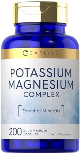 Carlyle Potassium Magnesium Supplement | 200 Capsules | Non-GMO & Gluten Free Complex
