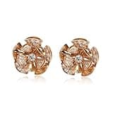 BVLGARI, Pre-Loved, Divas' Dream En Tremblant Flower Earrings in 18k Rose Gold, 2.6 Ctw, 24 mm