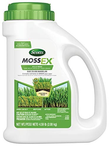 Scotts MossEx, Moss Killer for Lawns, Easy-To-Use Shaker Jug, Contains Fertilizer to Green Grass, 4.59 lbs.