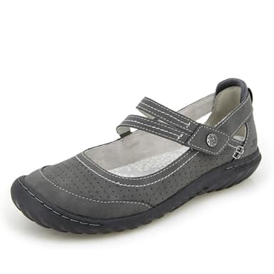 JBU Women's Fawn Comfortable Casual Adjustable Memory Foam Flexible APMA Accepted Mary Jane Walking Flat
