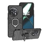 ZMONE Phone Case for OnePlus 11 5G Case Heavy Duty Dual Layer Military Grade Shockproof Protective Cover with Magnetic Ring Kickstand - Black