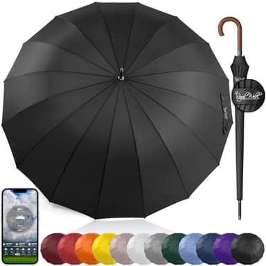 Royal Walk Large Umbrella for 2 Persons - 54 Inch Automatic Open, Wind Resistant, Fast Drying, Strong 16 Ribs, Travel 120cm
