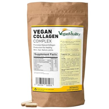 Vegan Collagen Supplements with Biotin for Hair, Skin, Nails & Joints - 2 Months Supply. Cruelty Free Plant Based Collagen Vegan, Vegetarian Collagen Booster Pills. Vegan Collagen for Women and Men