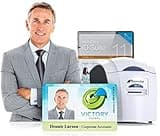 AlphaCard Employee ID Card Printer System for Businesses for Your Business Printer, Employee Design Software, ID Supplies