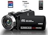 THPACIP Video Camera Camcorder 4K 48MP 30FPS with IR Night Vision,18X Digital Zoom Camera Recorder 3.0" LCD Touch Screen Vlogging Camera for YouTube with Controller, 32GB SD Card, 2 Batteries