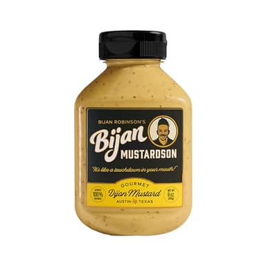 Bijan Mustardson Gourmet Dijon Mustard, Bold & Smooth 9 oz – Premium Spicy Condiment for Sandwiches, Pretzels, Burgers