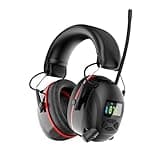 Qozybuds Hearing Protection AM FM Radio Headphones with 2000mAh Rechargeable Battery, 30dB SNR Noise Reduction Safety Earmuffs Protector, Up to 45H Radio Listening Time for Mowing Lawn Work