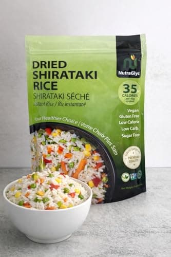 Dried Shirataki Rice, 2.2lbs/1kg - Low Calorie, Low Carb, Gluten-Free, Vegan, Keto Friendly, Instant Konjac Rice Alternative