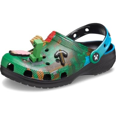 Crocs Unisex-Child Classic Minecraft Clogs, Multi, 4 Big Kid