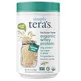 Simply tera's Lactose Free Organic Whey Protein - Lactose Free Protein Powder, Vanilla Protein Powder with 20g of Protein Per Serving, Non-GMO, Gluten-Free, rBGH-Free, Kosher - 12 Oz