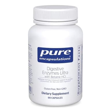 Pure Encapsulations Digestive Enzymes Ultra with Betaine HCl - Vegetarian Digestive Enzyme Supplement to Support Protein, Carb, Fiber, and Dairy Digestion* - 90 Capsules