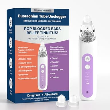 Eustachian Tube Exerciser Ear Pressure Relief Device - Portable Ear Popper for Airplane Travel, Diving, and Altitude Changes, Safe Non-Invasive Solution for Clogged Ears, Tinnitus, and Sinus Pressure