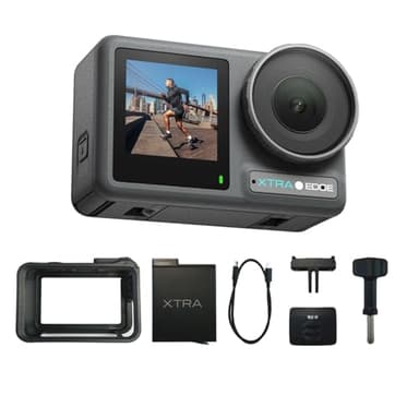 Xtra Edge Action Camera, 1/1.3" Sensor & 4K Cinematic Video, Hyper Stabilization, Waterproof Camera to 52 Ft, 3-Hour Battery, Universal Quick Mount, Vlogging Camera for Adventure Photography