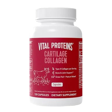 Vital Proteins Cartilage Collagen Pills, Type II Collagen & Chondroitin Sulfate Supplement for Recovery & Healthy Hair, Skin, Nails and Joints - 750 mg Serving with 120 Capsules