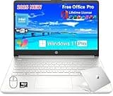 HP 2025 Latest 14" HD Laptop Computer, Intel Processor N150, 16 GB RAM, 384 GB Storage(128GB UFS+256GB MSD), with Office Lifetime License, Copilot AI, Wi-Fi 6, Webcam, Windows 11 Pro, w/Accessories