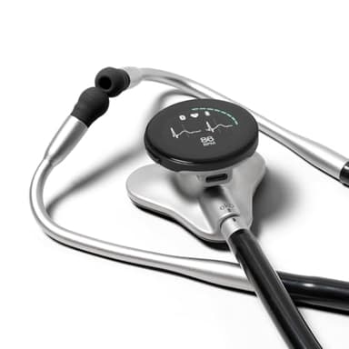 Eko CORE 500™ Digital Stethoscope — 40x Amplification, Active Noise Cancellation, 3-Lead ECG, FDA-Cleared AI with Eko+, Full-Color Display, Reimbursement Eligible (Silver)