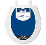 Bemis 730SLEC Slow Close Toilet Seat, Easy Clean Hinges and Durable Plastic Seat, Round, White