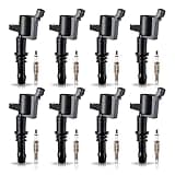 ENA 8 Ignition Coil Pack and Platinum Spark Plug Set 2005-2008 Compatible with Ford Expedition Explorer F150 F250 F350 F450 F550 Super Duty Navigator Mark 5.4L 4.6L 6.8L Replace# DG511 SP515 SP546