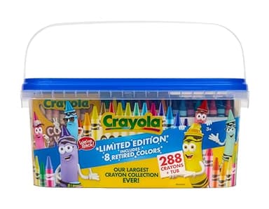 Crayola Crayon Tub - Limited Edition Colors (288ct), Bulk Coloring Crayons for Kids, Stocking Stuffers for Kids, Holiday & Christmas Gifts for Toddlers, Ages 3+