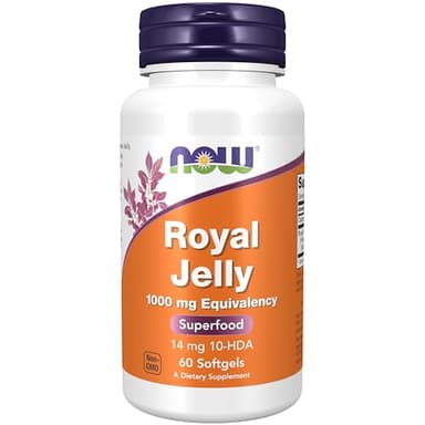 NOW Foods Supplements, Royal Jelly 1000 mg with 10-HDA (Hydroxy-D-Decenoic Acid), 60 Softgels