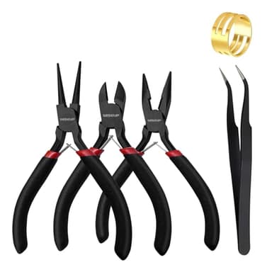 WISEUP 3 Pcs Jewelry Pliers Set - Needle/Chain Nose, Round Nose and Wire Cutters for Jewelry DIY Craft，Repair & Wire Wrapping