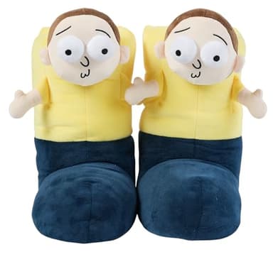 Snuggaboos Morty Boots: Hilarious and Cozy Cartoon-Inspired Plush Slippers – Fun and Soft 3D Character Design for Ultimate Comfort – Non-Slip Sole, One-Size Fits All