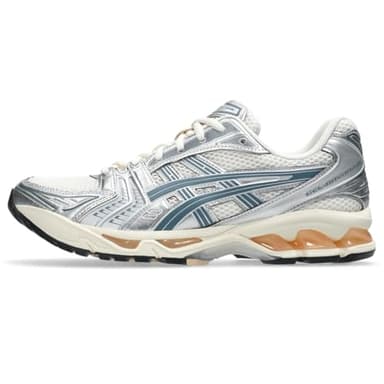 ASICS Gel-Kayano 14 Unisex Sneakers, Cream/Ironclad, 9 US Women/7.5 US Men