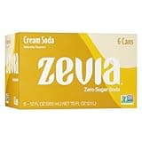 Zevia Zero Calorie Soda, Cream Soda, 12 Ounce Cans (Pack of 6)