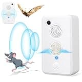 2 Pack Ultrasonic Bat Repeller, Bat Deterrent Devices Indoor Outdoor,Rechargeable Bird Repellent Bat Reject Repelling System,Electronic Pest Repeller Bat Repellent for Attic Porch Bat Removal Control