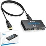 eSynic HDMI Splitter 1 in 3 Out 4K@30HZ HDMI Splitter Metal Case 3 Way HDMI Splitter 4k HDCP 1.4 Hdcp Bypass Splitter 3 Port HDMI Adapter for Fire Stick PS4 Blu-ray Player etc(Not Support Extend Mode)