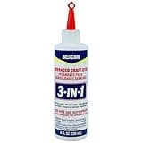 BEACON 3-in-1 Advanced Craft Glue - Fast-Drying, Crystal Clear Adhesive for Wood, Ceramics, Fabrics, and More, 8-Ounce