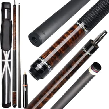 YEUEK YFEN Carbon Fiber Pool Cue Stick 11.5mm 12.5mm Low Deflection Pool Stick with Rare Wood Butt Balone Shell Inlaid Ring Professional Cue Stick with Extension