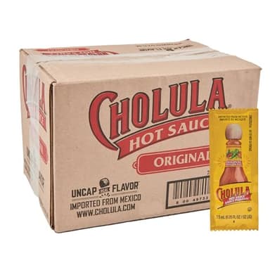 Cholula Original Hot Sauce Packets, 200 count - One 200 Count Individual Hot Sauce Packets with Mexican Peppers and Signature Spice Blend, Perfect Single-Serve Size for Delivery and Takeout