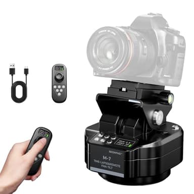 Soonpho M7 Motorized Rotating Panoramic Tripod Head for Time Lapse Remote Control 360° Pan Tilt Head for DSLR Cameras, Camcorders, Tripod