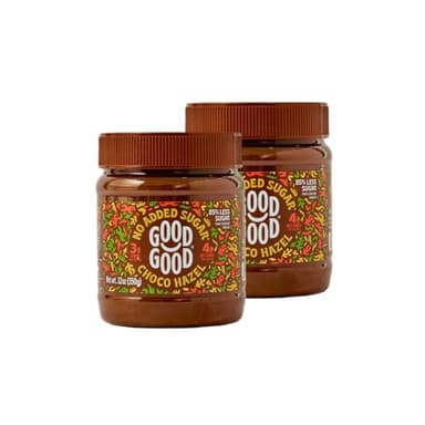 GOOD GOOD No Added Sugar Belgian Choco Hazel Spread - Chocolate Spread with Natural Sweeteners - Gluten Free - Vegetarian Friendly - 12oz / 350g (Pack of 2)