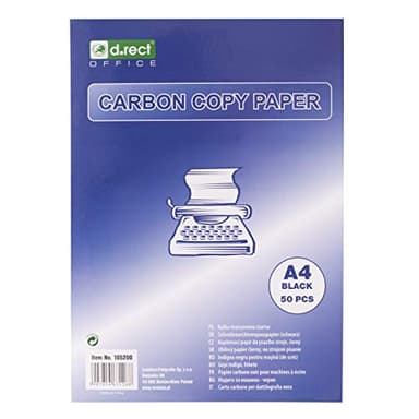 D.RECT Writing Paper for Typewriters | DIN A4 | Self-Healing Paper | Carbon Copy Paper | 50 Sheets | Black