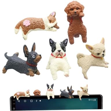 hhhlsl Computer Monitor Decor 5PCS Cute Funny Mini Dog Figurines Plastic Car Dashboard Accessories