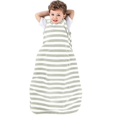 Ecolino Organic Cotton Baby Sleep Sack - 2-Way Zipper Baby Wearable Blanket - Toddler Sleeping Bag Sack - 18-36 Months - Silver