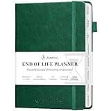 End of Life Planner, Estate Planning Organizer, Death Planner with Labels, Just in Case I Die Book Organizer, Will Preparation, Funeral Planning, Final Arrangements Notebook (5.6 * 8.5”)-Dark Green