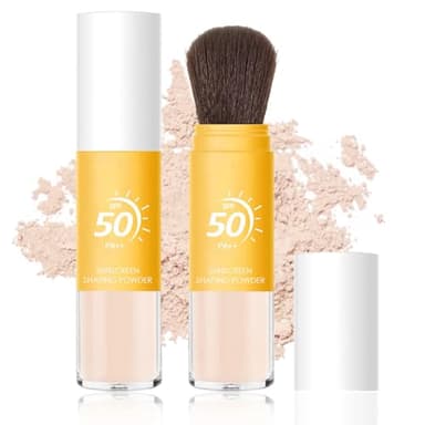 Mineral Sunscreen Setting Powder SPF 50, Sunscreen Powder for Face & Scalp, Mineral Brush Powder Oil Control Loose Powder with Sunscreen Brush, Translucent Face Powder Lasting Lightweight Breathable