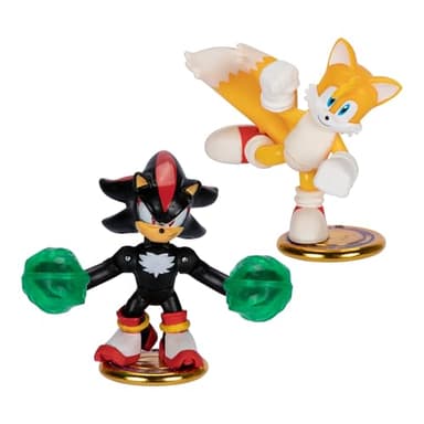 AKEDO Sonic The Hedgehog Versus Pack with Tails and Shadow, Mini Collectable Battling Action Warriors, 2.25 Inches Tall, Contains 2 Battle Controllers