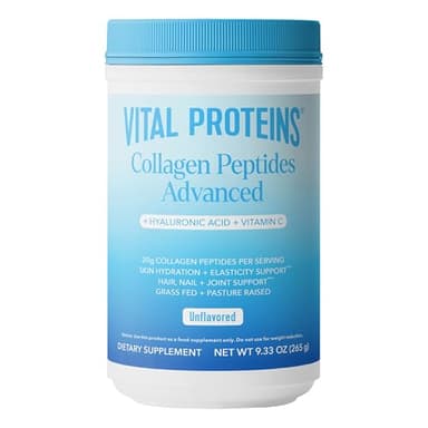 Vital Proteins Collagen Peptides Powder Advanced with Hyaluronic Acid & Vitamin C, Collagen Supplements, Unflavored, 13 Servings