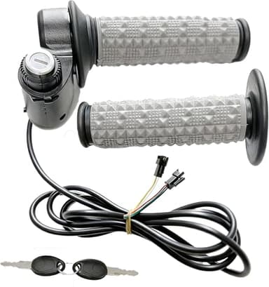 Full Twist Throttle Fits for Ridstar Q20, True Plug and Play Taper Handles Ebike Throttle 12V-72V Wide Voltage with Key Lock, Fits E-Bike & E-Scooter (Black)