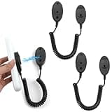 2Pack Magnetic Remote Control Holder with Security Cable, Retractable Remote Control Organizer Easy Installation Stable Suitable for Remote TV Fan and Air Conditioner Remotes Tidy Anti-Lost (Black)