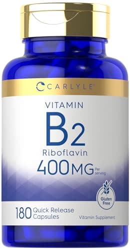Carlyle Vitamin B-2 400mg | 180 Count | Non-GMO, Gluten Free Supplement | B2 Riboflavin