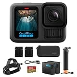 GoPro Hero13 Black 27MP Waterproof Action Camera - Special Accessory Bundle | 5.3K60 Ultra HD Video w/Handler, 2 Enduro 1900mAh Batteries, 64GB Extreme microSDXC Memory Card and Head Strap 2.0